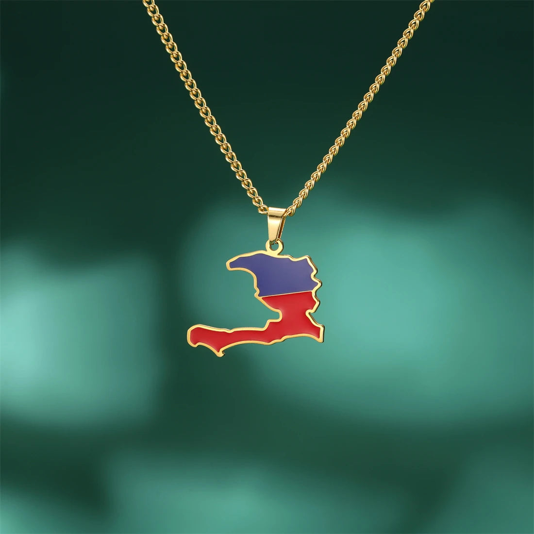 Collar con la bandera de Haití