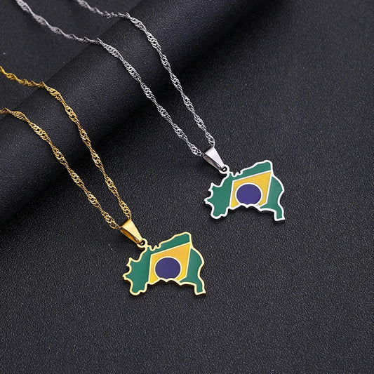 Brazil Flag Necklace