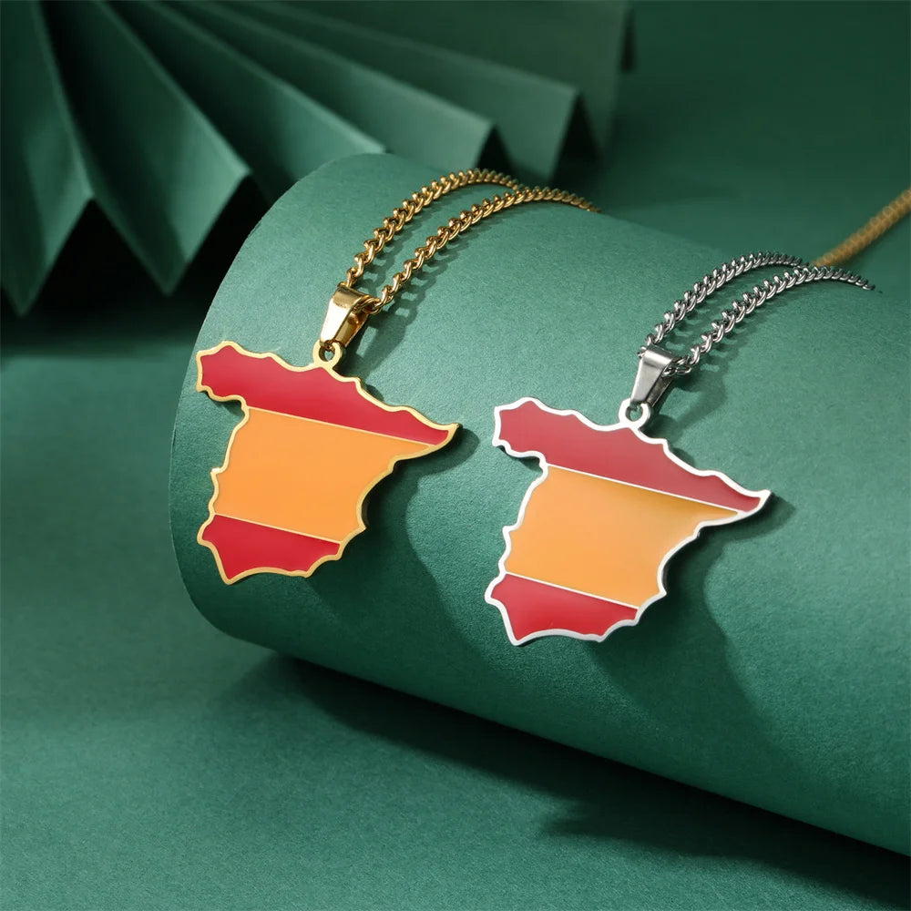 Spain Flag Necklace