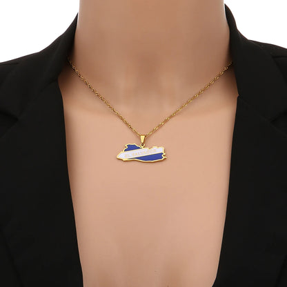 El Salvador Flag Necklace