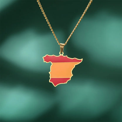 Spain Flag Necklace