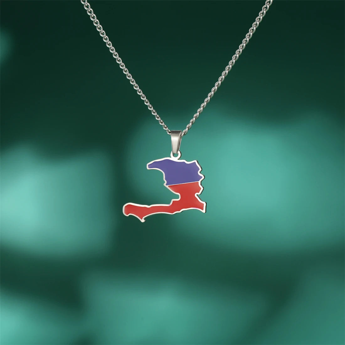 Haiti Flag Necklace