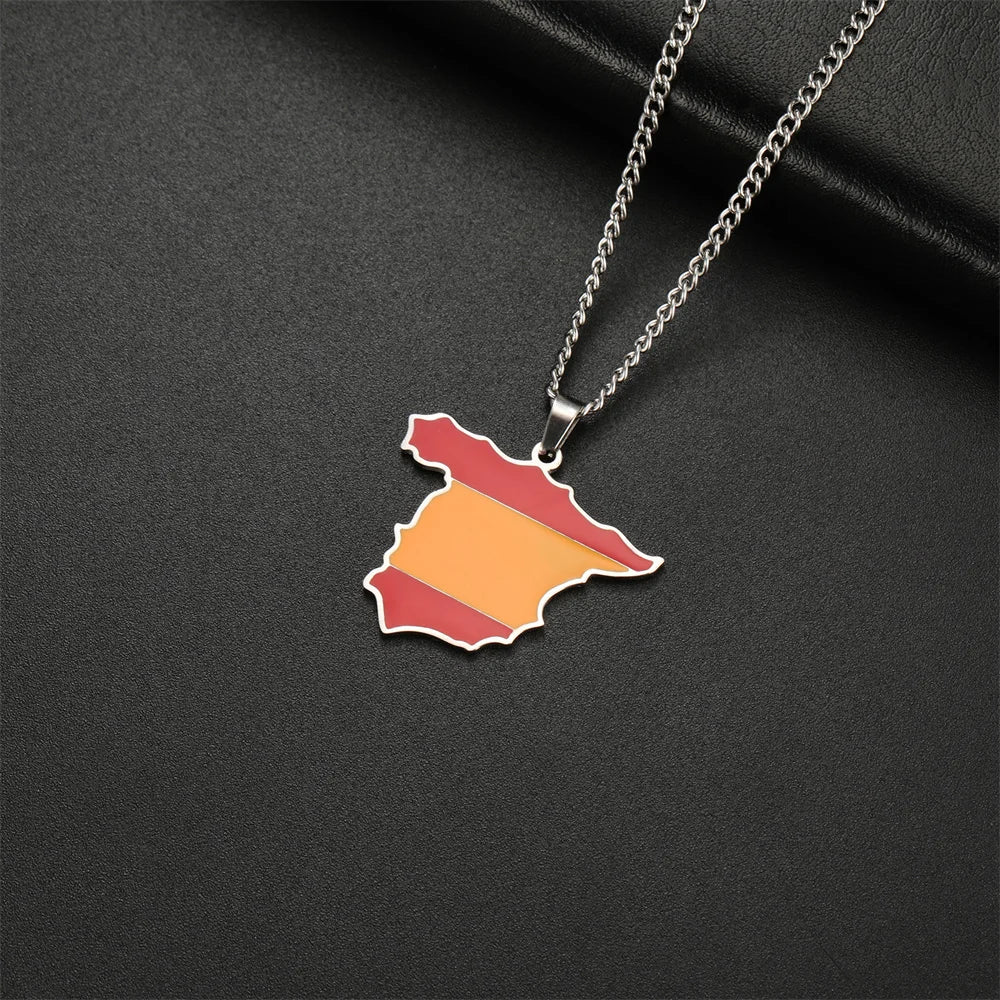 Spain Flag Necklace