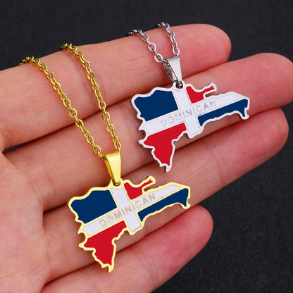 Dominican Republic Flag Necklace