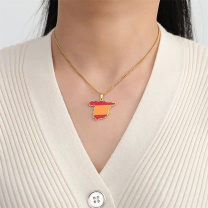 Spain Flag Necklace