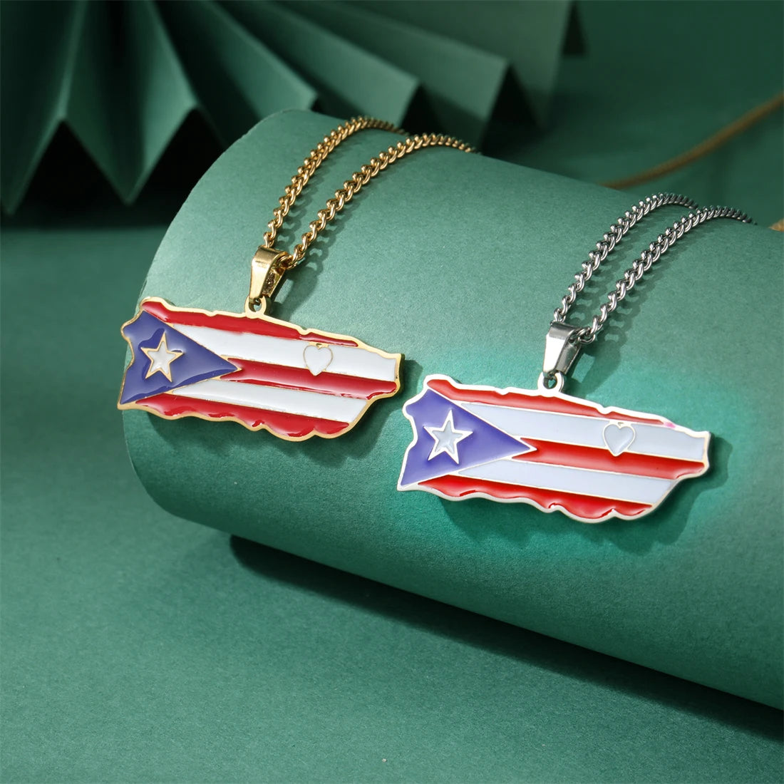 Puerto Rico Flag Necklace