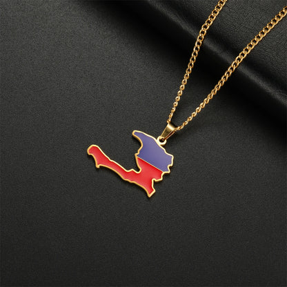 Haiti Flag Necklace