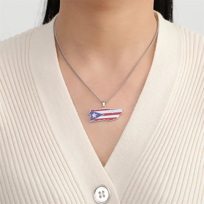 Puerto Rico Flag Necklace