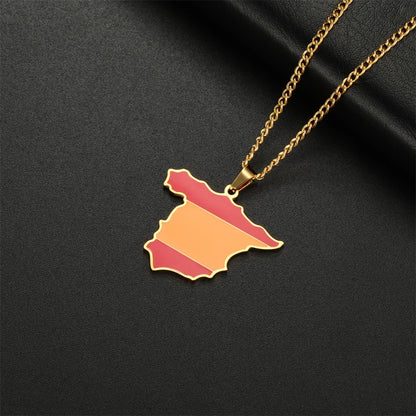 Spain Flag Necklace