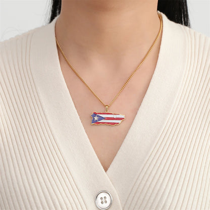 Puerto Rico Flag Necklace