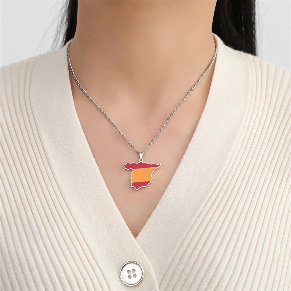 Spain Flag Necklace