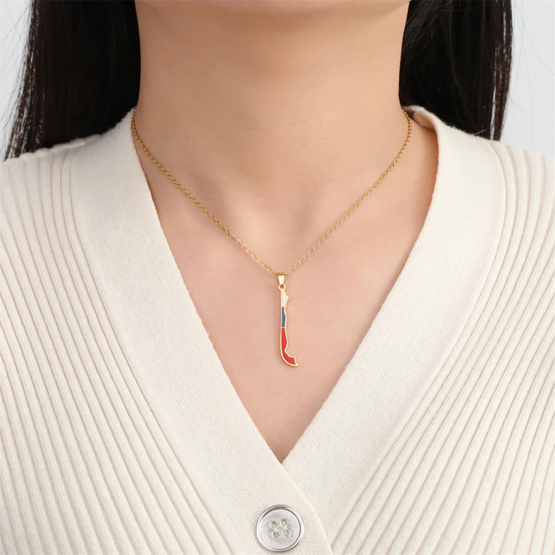 Chile Flag Necklace