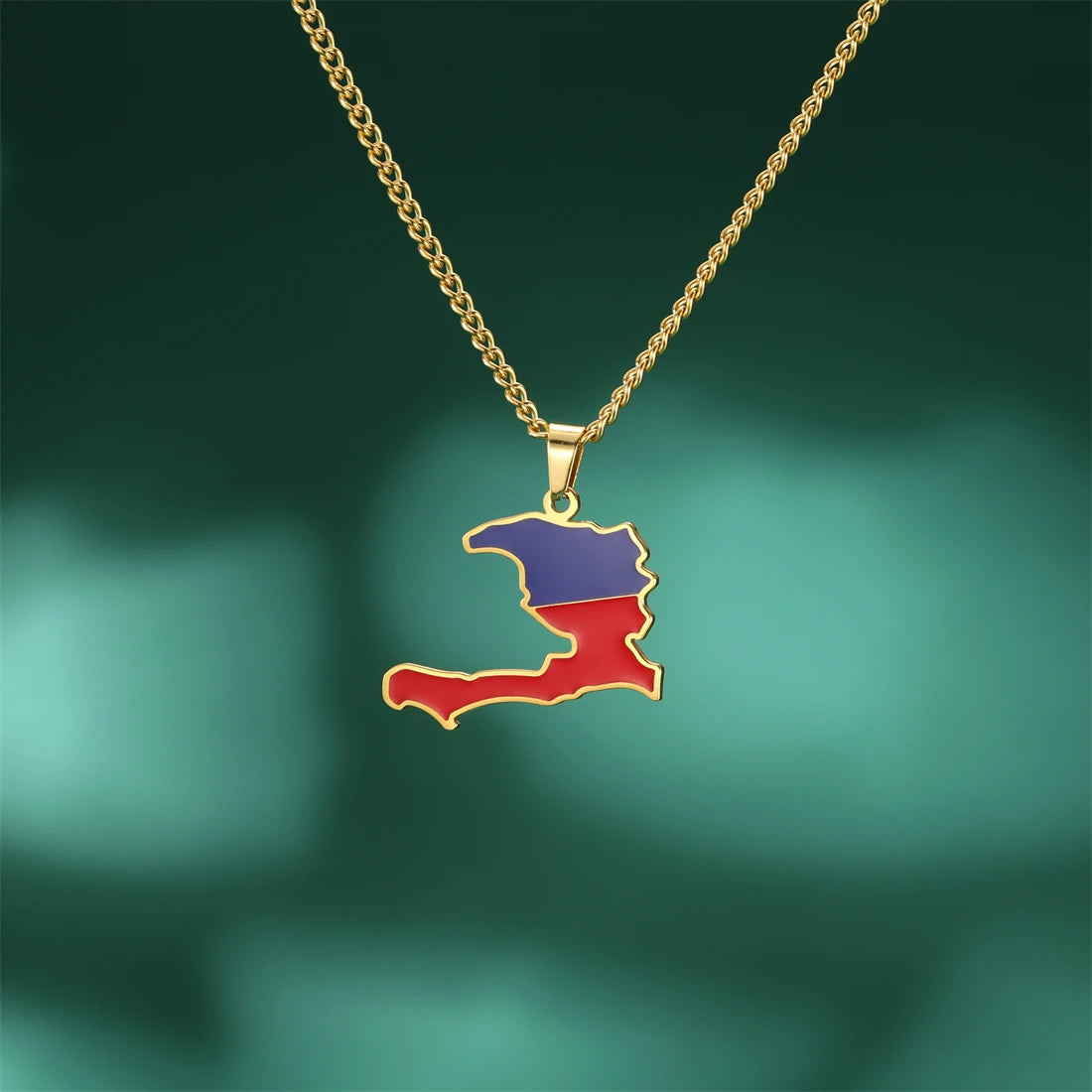 Haiti Flag Necklace