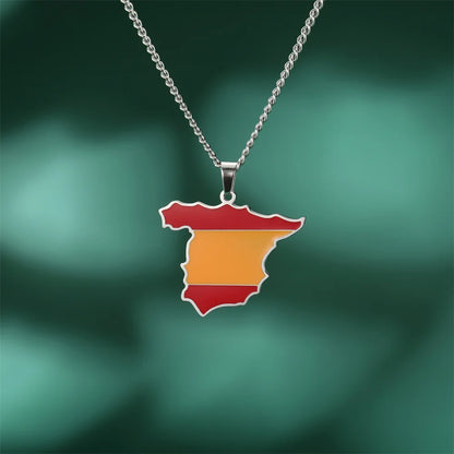 Spain Flag Necklace